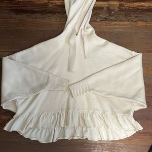 Ruffled hem hoodie